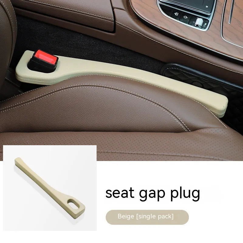 Car seat gap strips preventing items falling between vehicle seats