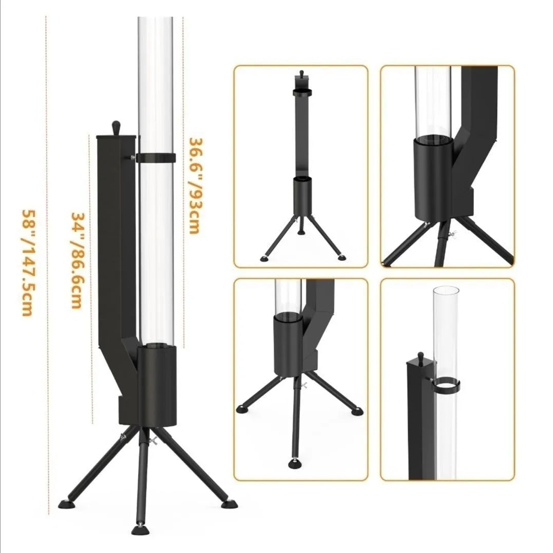 Vertical iron rocket furnace wood burning heating stove for courtyard use