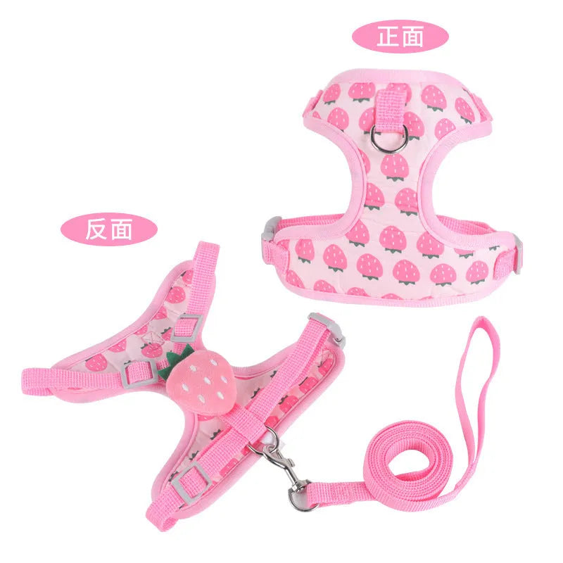 Reflective chest strap vest-style dog walking lead in avocado colour with adjustable handle for small dogs.