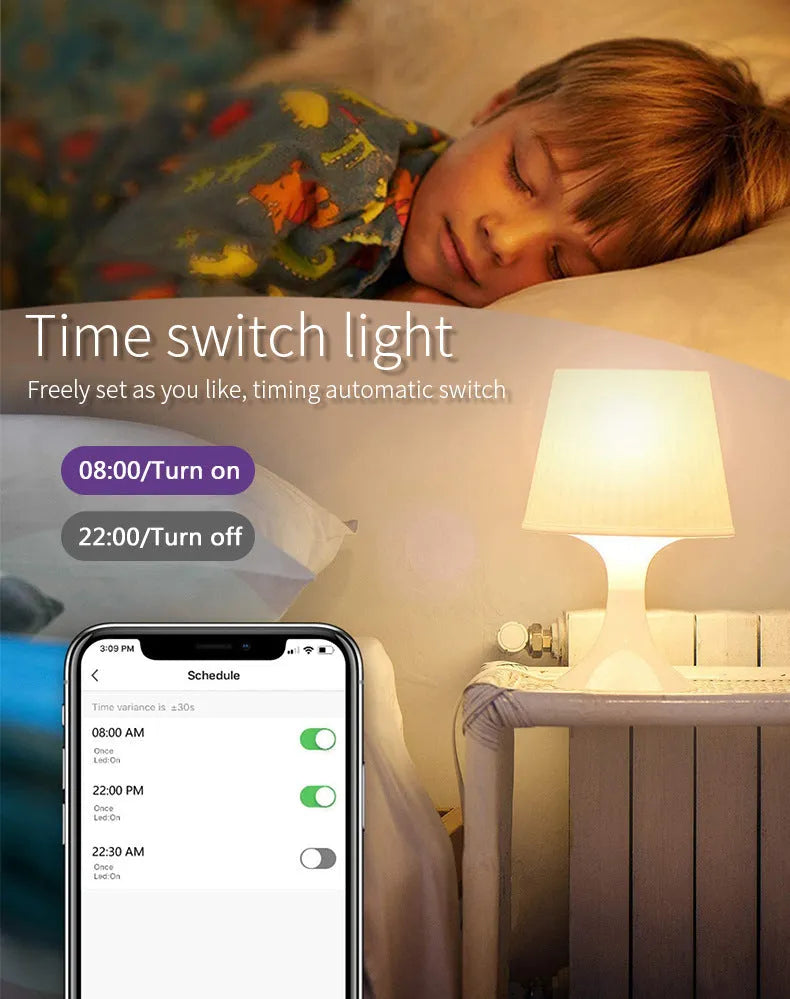 Smart GU10 LED spotlight bulb with RGBCCT lighting and Wi-Fi connectivity for voice control