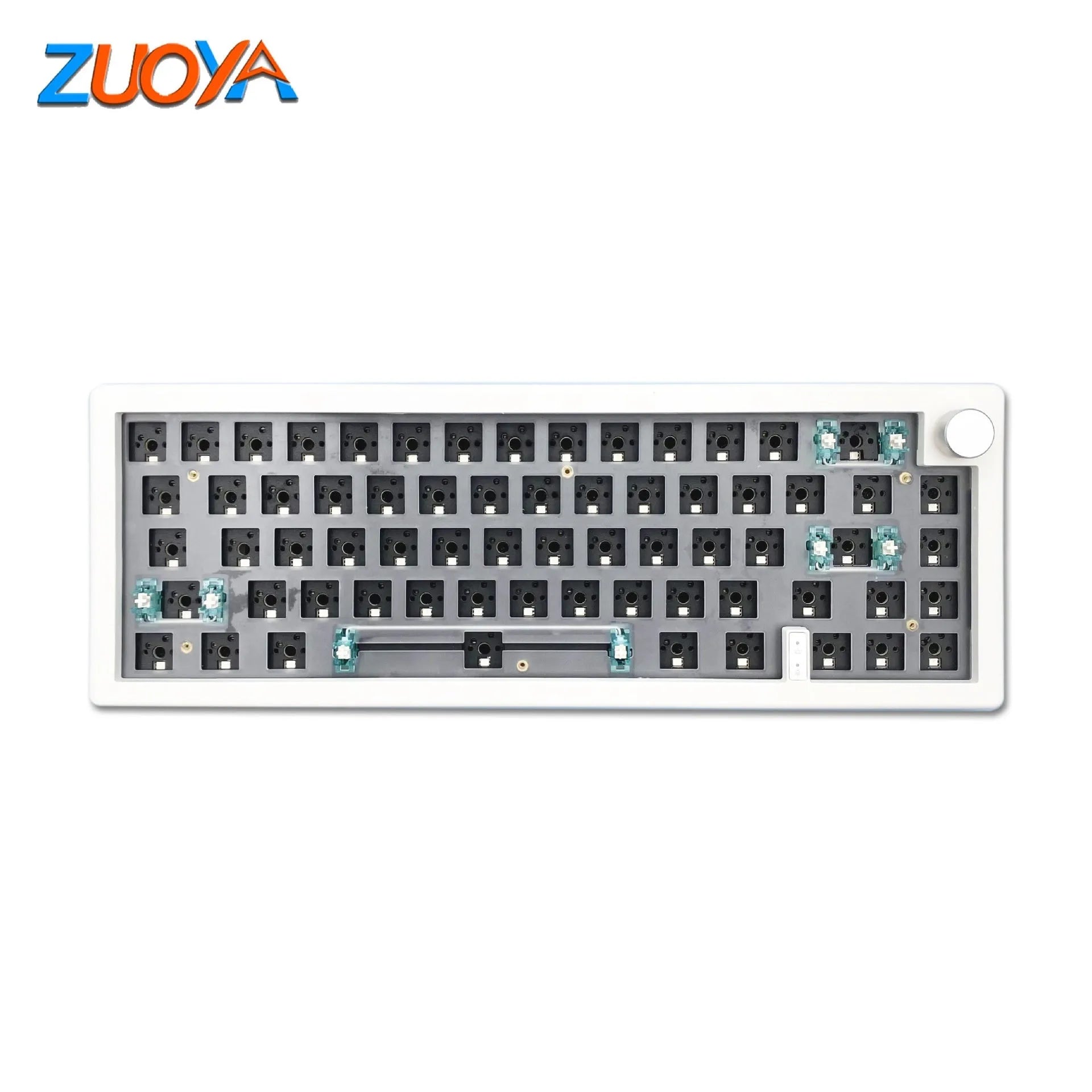 DIY hot-swappable RGB backlit mechanical keyboard kit in multiple colours with USB cable