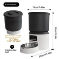 4L smart pet feeder with digital display, food hopper, and stainless steel bowl
