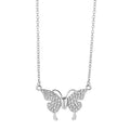 Gold magnetic snap butterfly necklace with twisted titanium steel chain at clavicle length