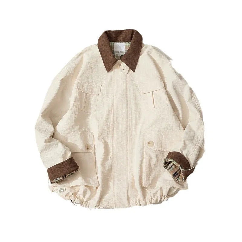 Green casual jacket with side seam pockets and long sleeves for men and women