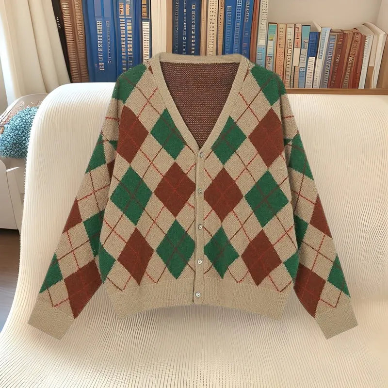 Knitted casual cardigan coat in acrylic fabric showing pink, green, black, dark khaki and light khaki colour options
