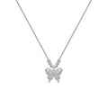 Silver butterfly necklace with cross chain and adjustable 41-50cm length