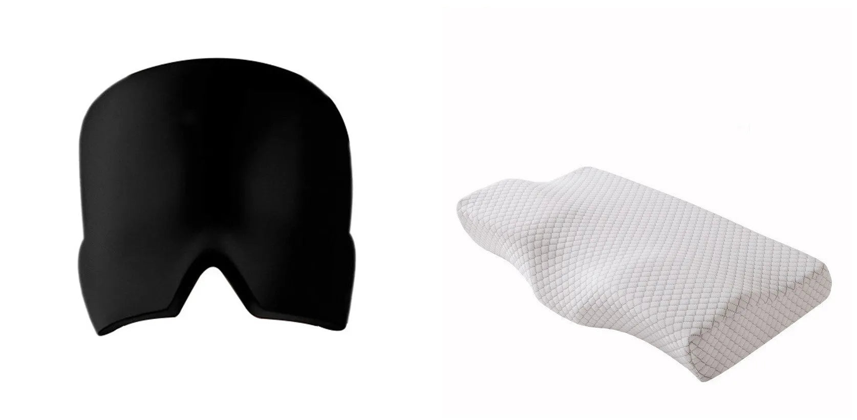Black elastic cloth gel eye mask for headache relief with adjustable headband