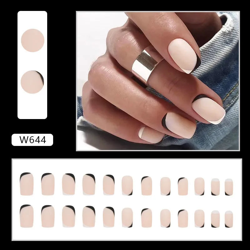 Black and white frosted nail art stickers with mandarin duck colour pattern design