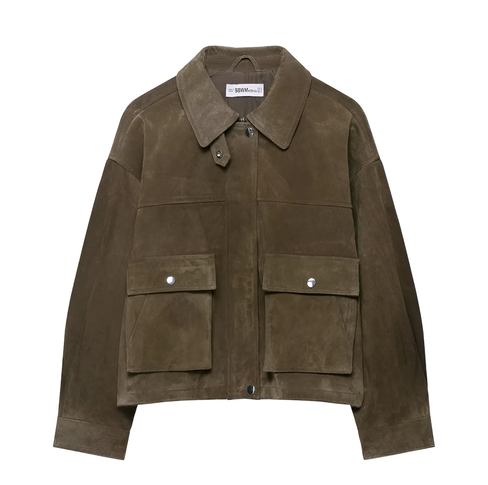 Women's casual PU jacket in picture colour with Korean Japanese styling