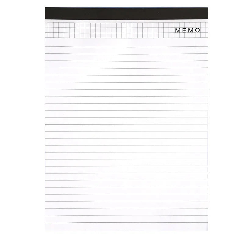 A4 tearable meeting minutes notebook with grid paper and wireless adhesive binding in assorted colours