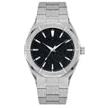 Business men's stainless steel watch with frosted case and luminous markers in silver, gold or black