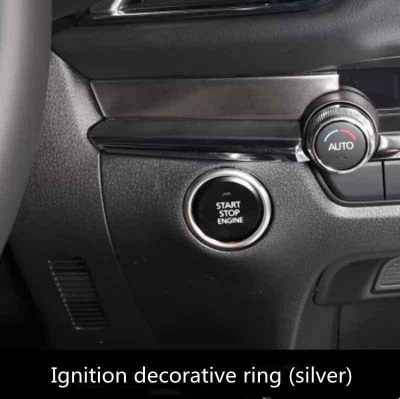 Atz modified vehicle steering wheel decorative sticker set showing aluminum alloy hollow button styles in brushed red, silver, and blue finishes
