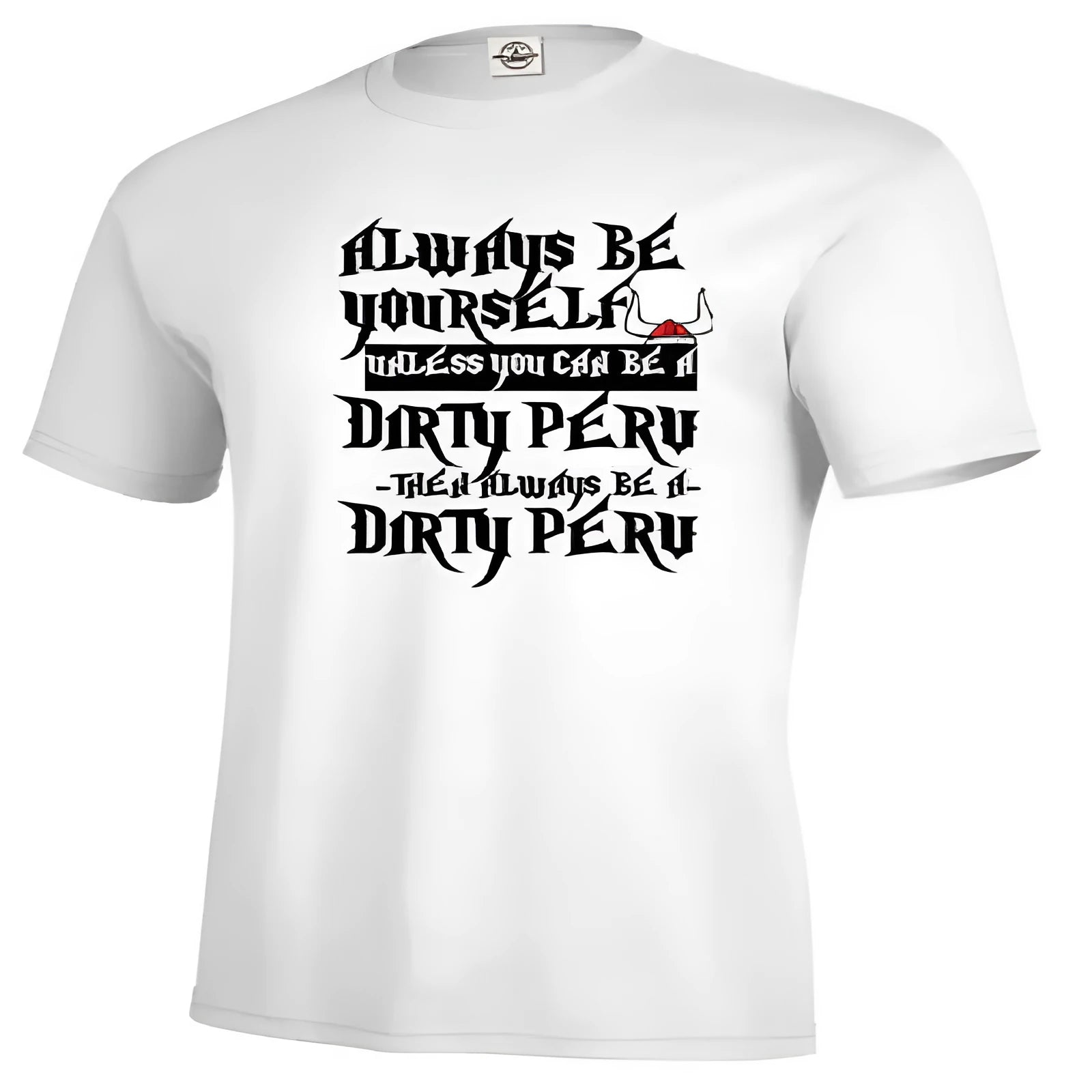 Men's solid white short sleeve casual T-shirt on a hanger