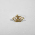 Geometric spider web stud earrings in gold and silver electroplated metal finishes