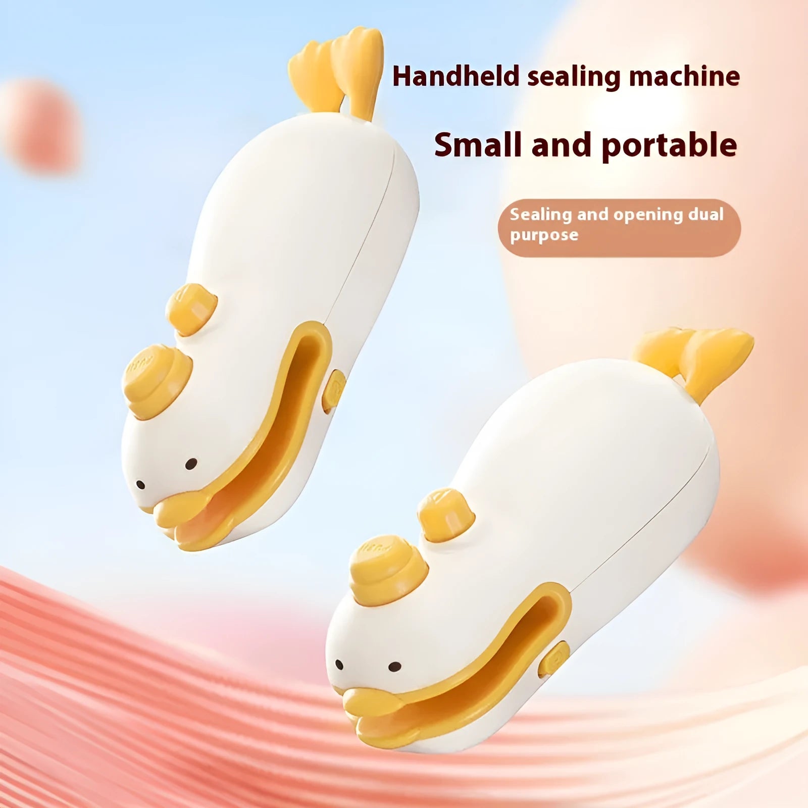 Small yellow duck pattern rechargeable sealing machine with included charging cable