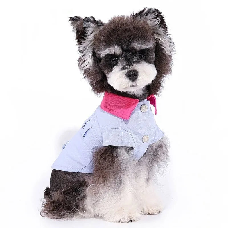 Blue and purple polyester dog cooling vest with reflective strips and adjustable belly strap