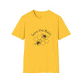 Yellow men's loose fit t-shirt with 3D digital print design and short sleeves