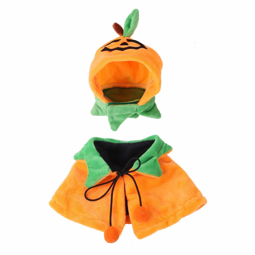 Halloween pumpkin pet cloak reversible design for dogs and cats with plush material