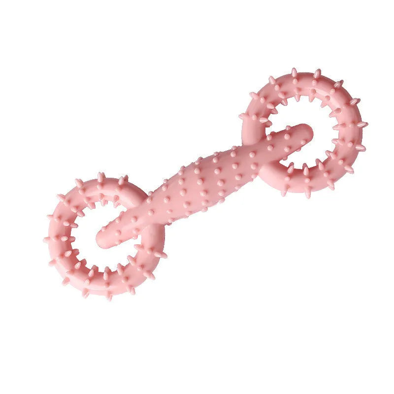Blue TPR dog chew toy ring measuring 16cm diameter for puppy teething and interactive play