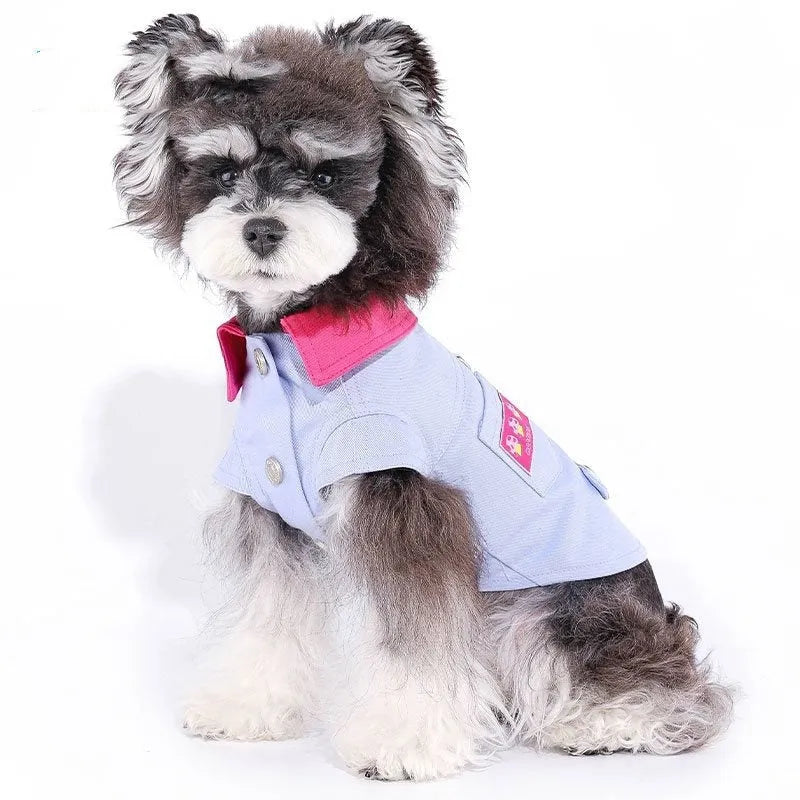 Blue and purple polyester dog cooling vest with reflective strips and adjustable belly strap