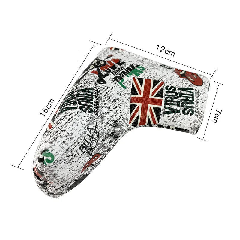 Golf straight bar putter sleeve in various novelty designs with PU waterproof exterior