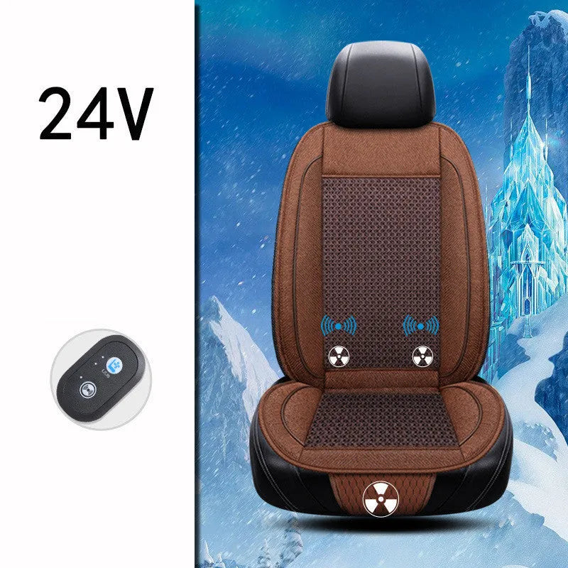 Square black car ventilation seat cushion with massage function and power cord