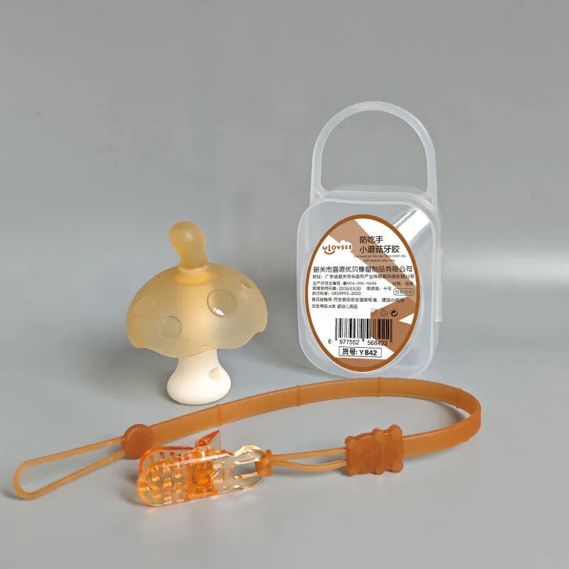 Small mushroom gum food grade silicone gel in pink or nano colour with transparent box.