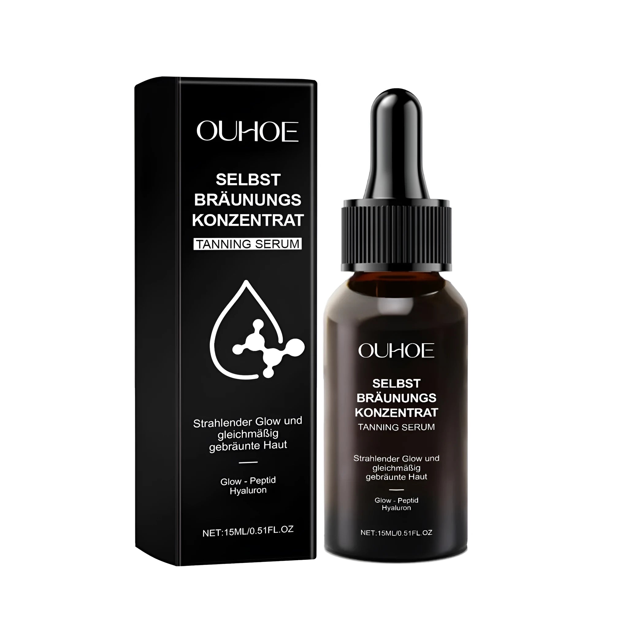 Meihei 15ml tanning liquid bottle with dropper for water-based self-tanning formula