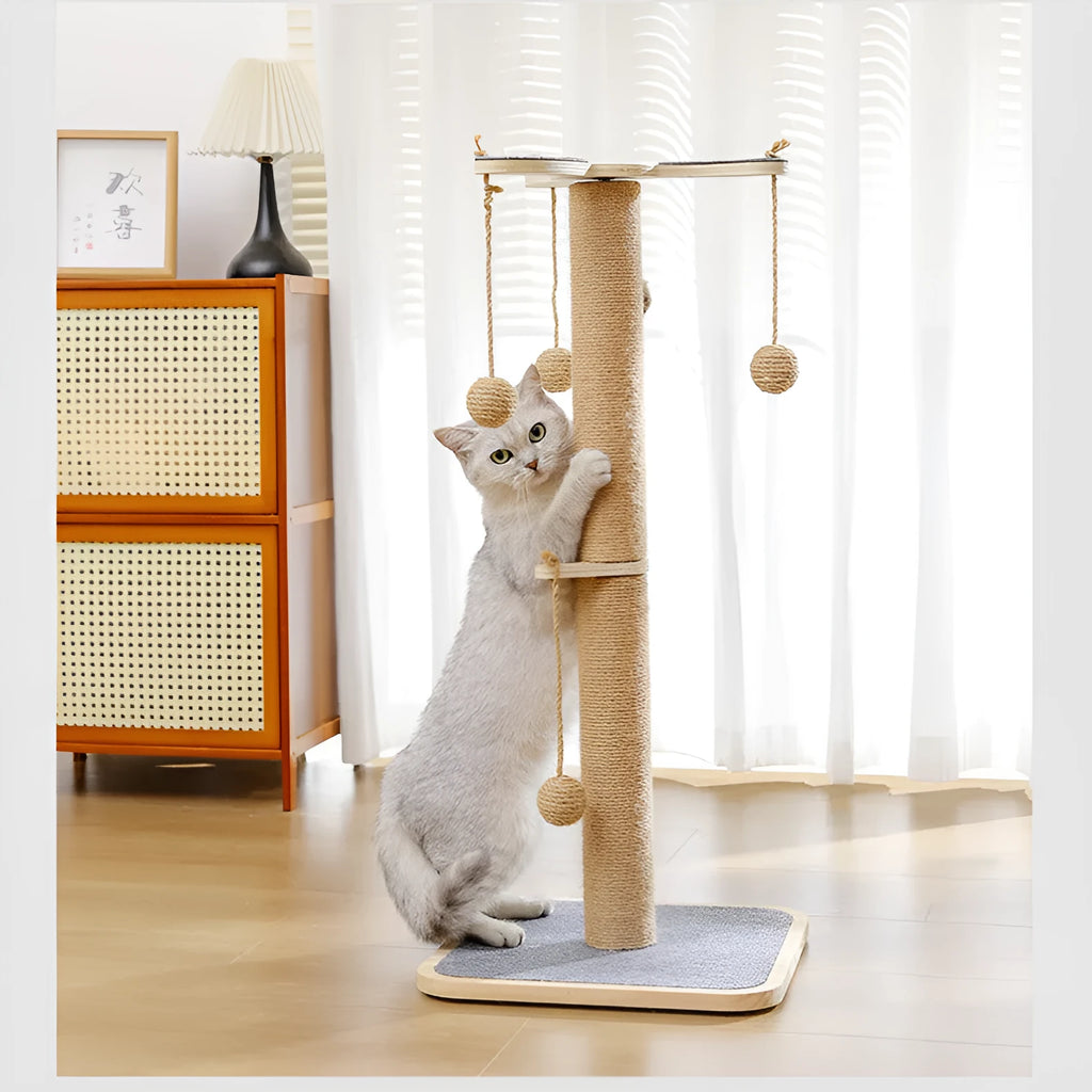 Scratch-resistant chip hanging ball kitty toy cat climbing frame with windmill design
