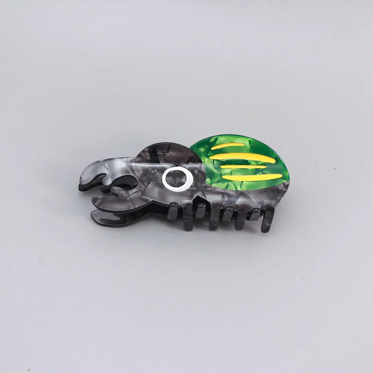 Handmade cellulose acetate beetle grip cartoon insect biology design green orange colour options