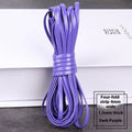 Rolls of soft PU leather weaving cord in various colours and widths for craft projects.