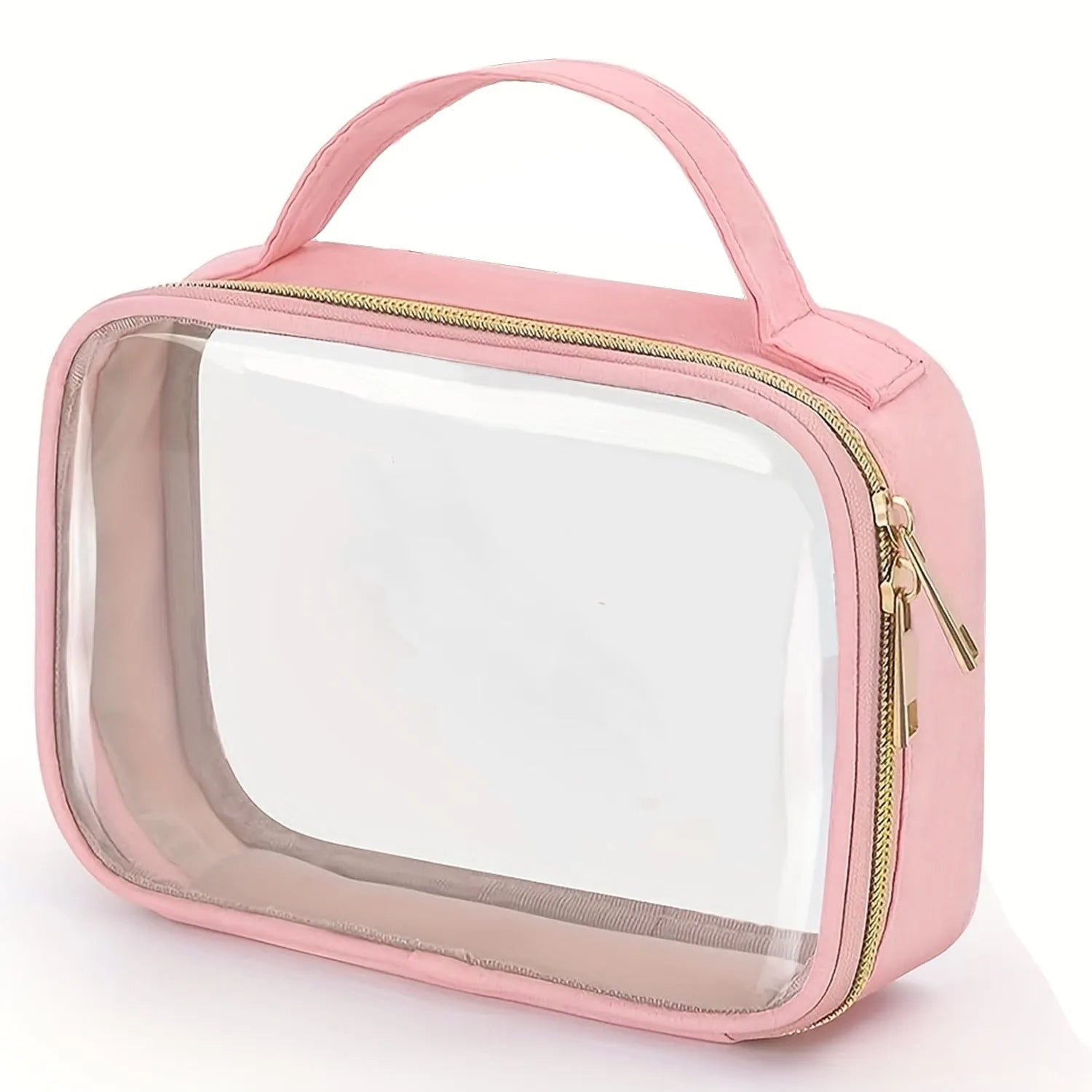 Transparent PVC lipstick storage wash bag with detachable chain in 7.85 inch size