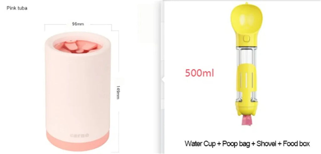Plastic pet foot washing cup for dogs in green colour for small and large paws