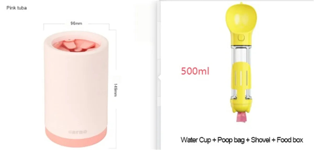 Plastic pet foot washing cup for dogs in green colour for small and large paws