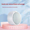 White and blue 2-in-1 nanoscale glass epilator and foot grinder device for personal grooming.