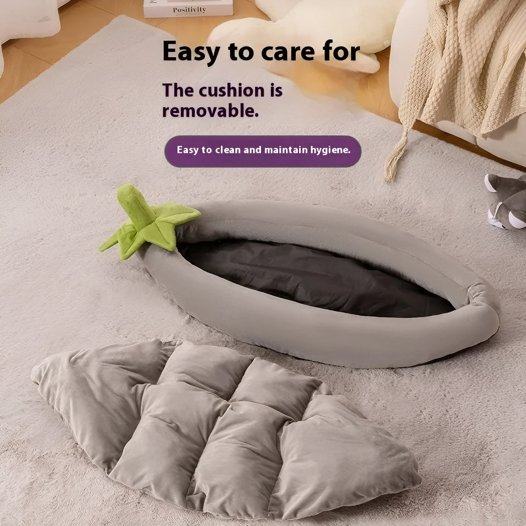Washable cloth dog mat in brown colour showing rectangular shape suitable for doghouses