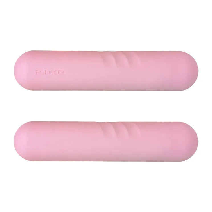 Silicone edging hand-drawn yoga dumbbell stick fitness equipment in various colours and weights