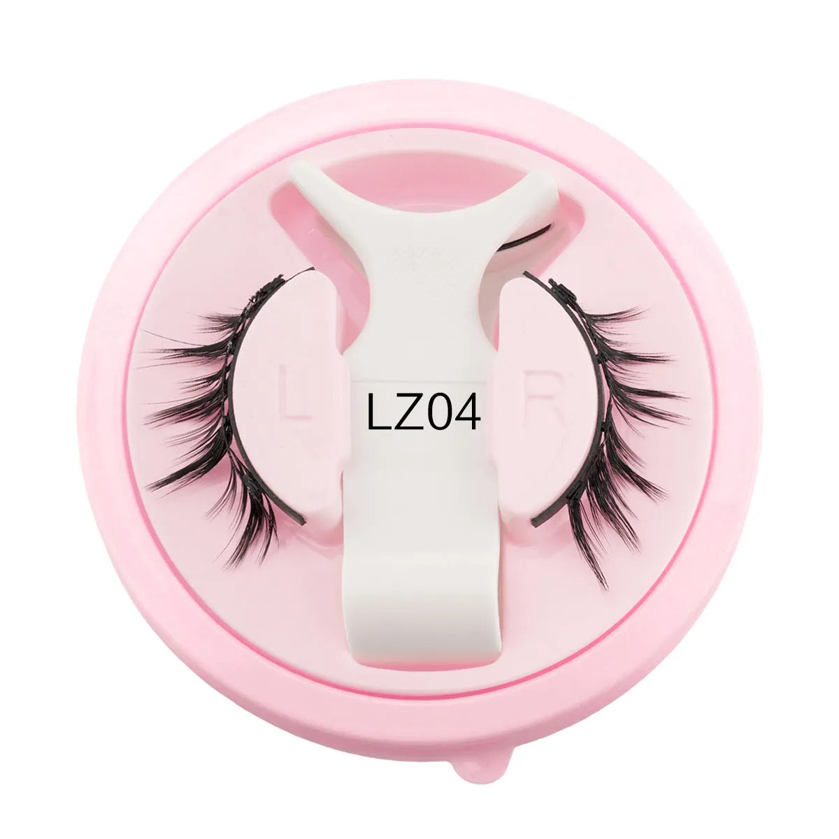 Reusable waterproof false eyelashes in a set, showing thick artificial fibre lashes.