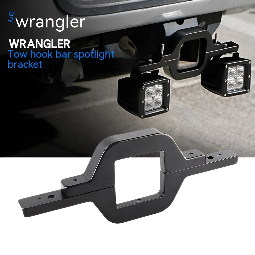 Black aluminium alloy reversing light mounting bracket for Jeep Wrangler vehicles