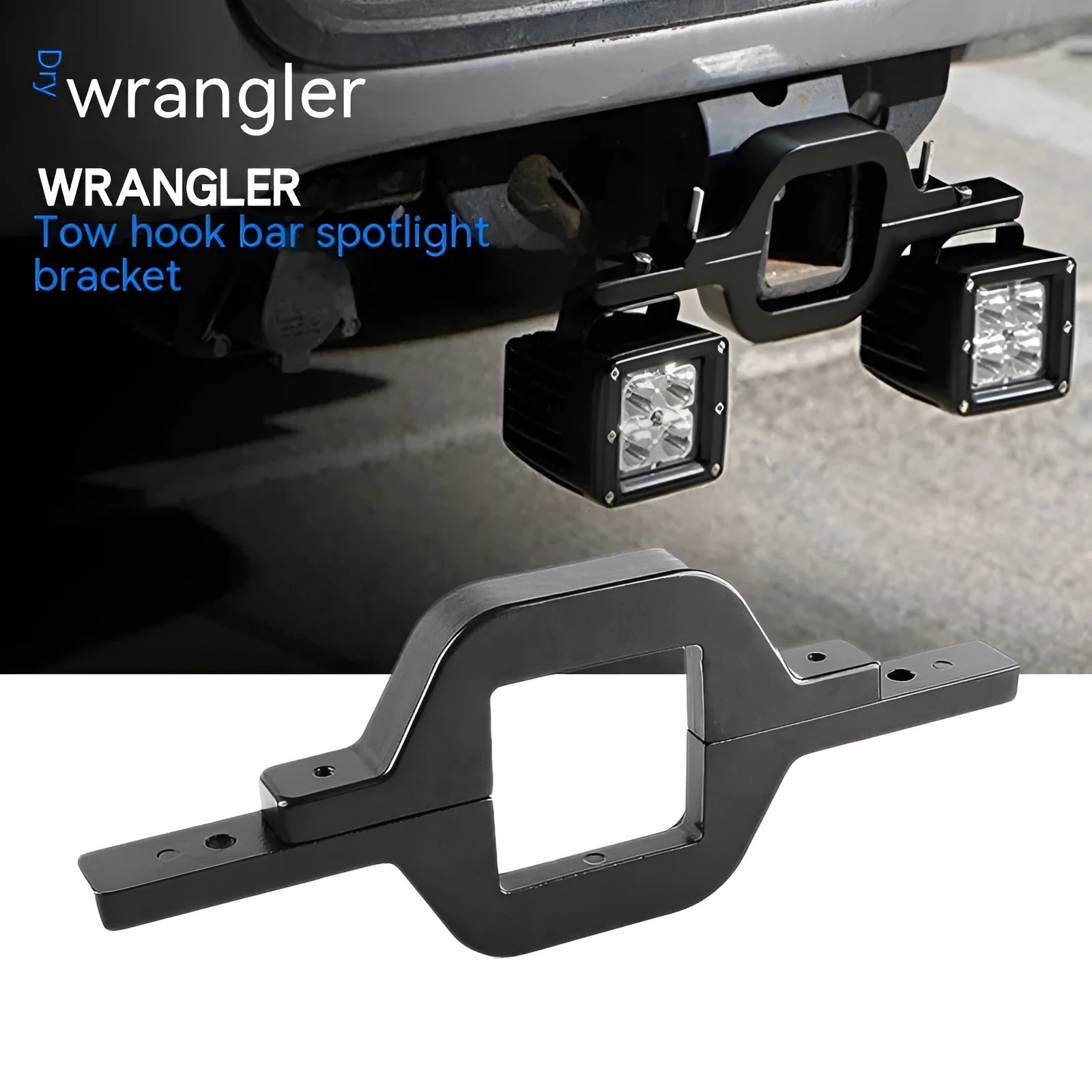 Black aluminium alloy reversing light mounting bracket for Jeep Wrangler vehicles