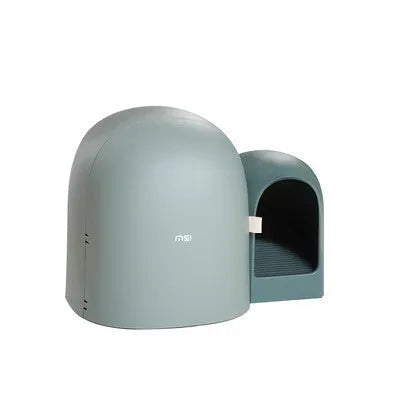 Oversized enclosed cat litter box in ABS plastic measuring 67.7cm long by 49cm wide by 50cm high