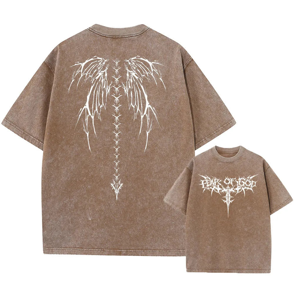 Men's oversized cotton T-shirt with drop shoulder sleeves in casual loose fit