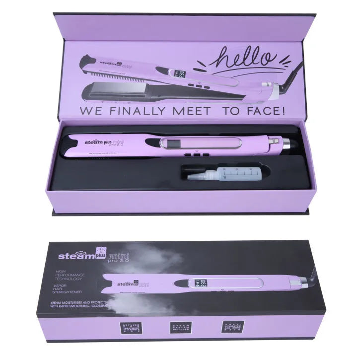 Mini steam splint spray hair straightener in three colours with curling and straightening functions