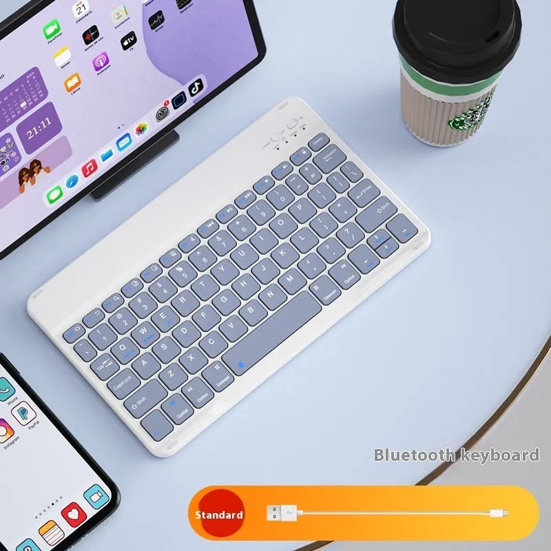 Compact Bluetooth keyboard for tablet with 78 keys in elegant white colour option
