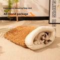 Cat sleeping bag nest pet bed measuring 50x40cm in blue rabbit pattern