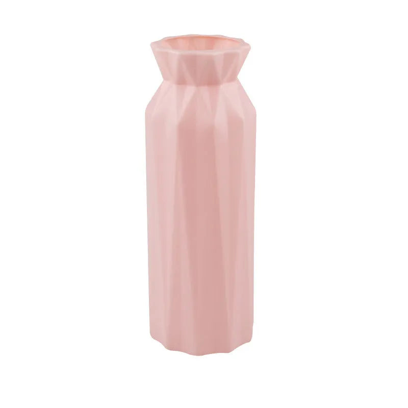 Green melamine plastic vase with 7.2 cm base diameter for desktop or floor floral displays