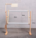 Vertical desktop solid wood cross stitch frame with height adjustment in log colour