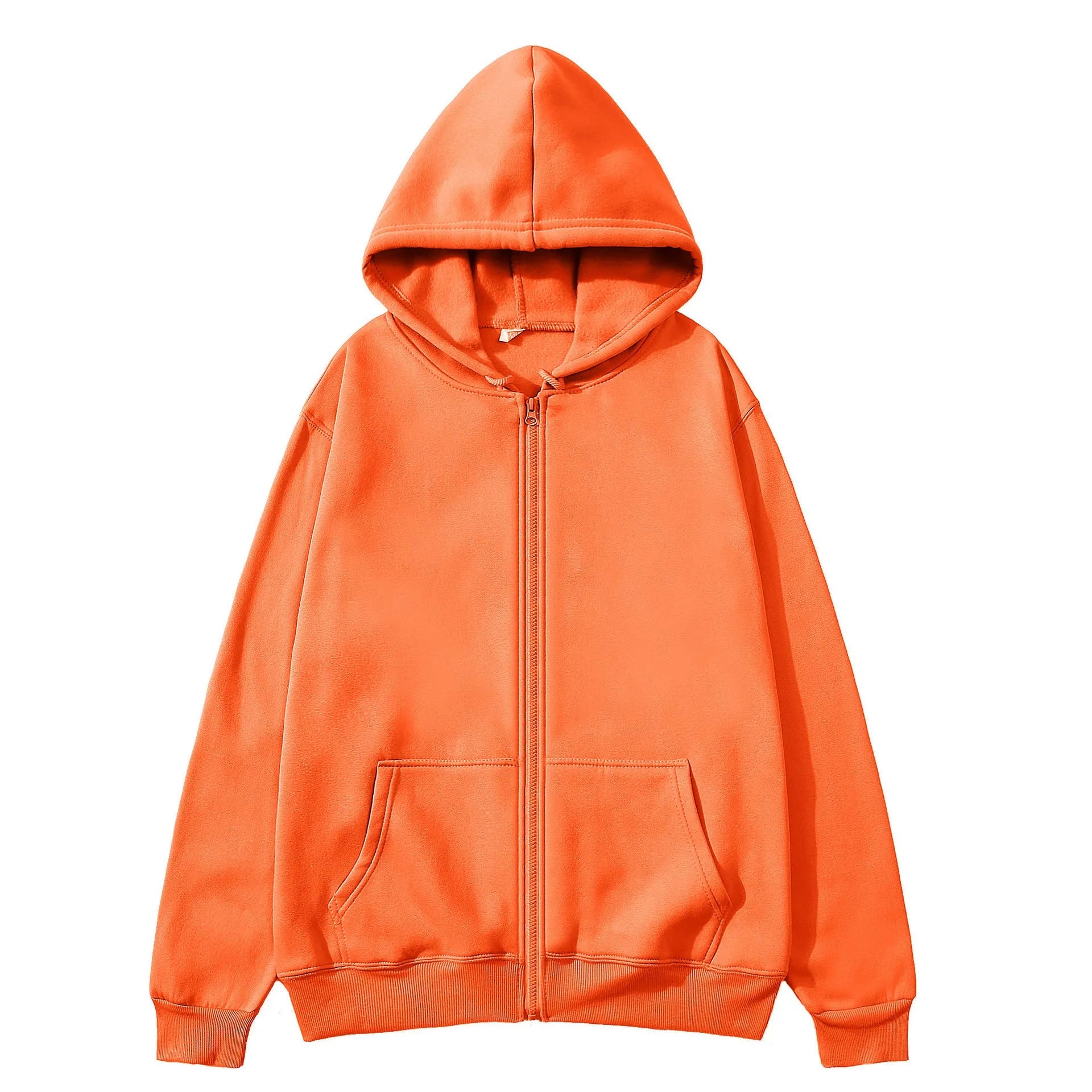 Men's loose fit solid colour zip-up sports jacket on a hanger, shown in a neutral colour.