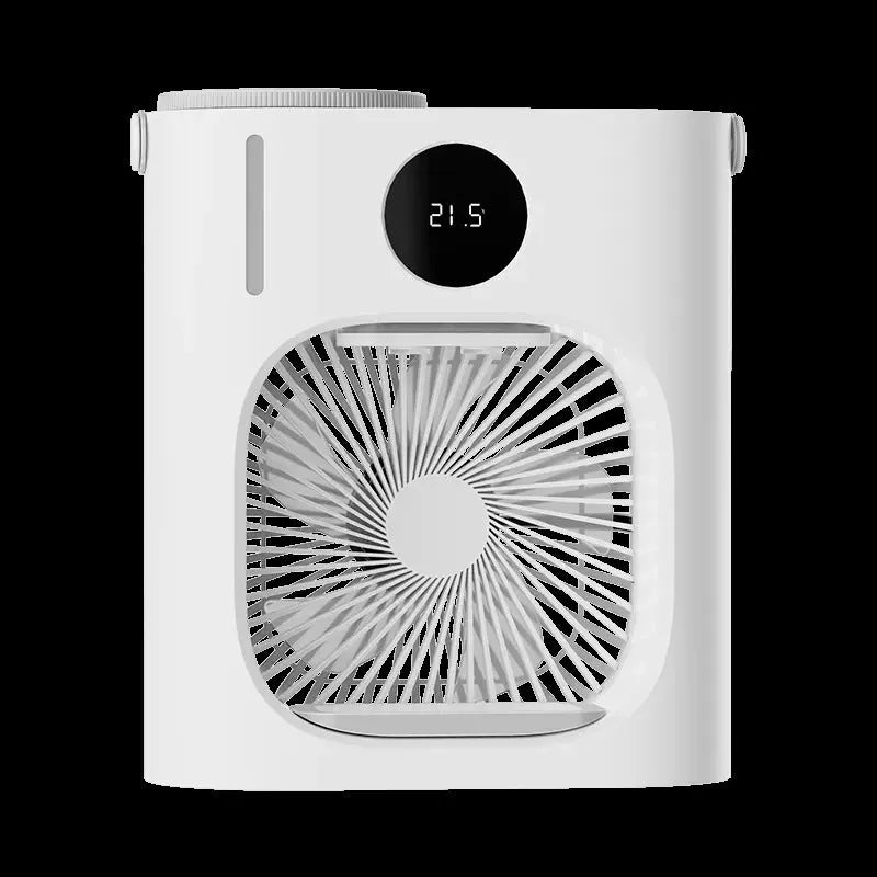 White USB refrigeration air conditioner fan with brushless motor and timing screen display