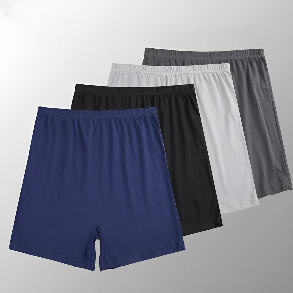 Men's solid colour high-waisted modal boxer shorts on a white background.